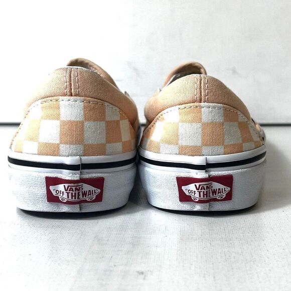 Vans Classic Slip On Skateboard Shoes Salmon Check Women's Sz 7.5 Sneaker Mens 6 - Picture 9 of 11